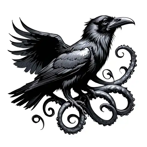 Raven Sign Od Elders Lovecraftian Gothic Horror Tentacles