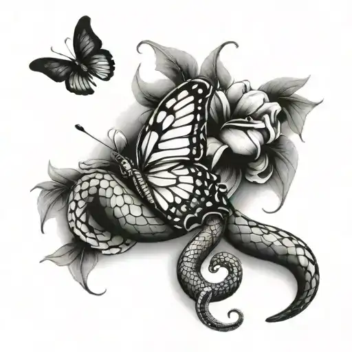 Butterfly And Snake