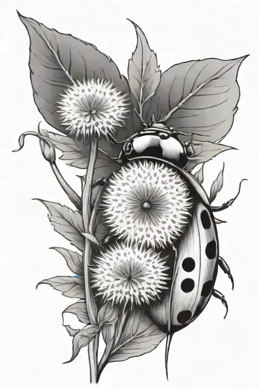 Ladybug And Dandelion