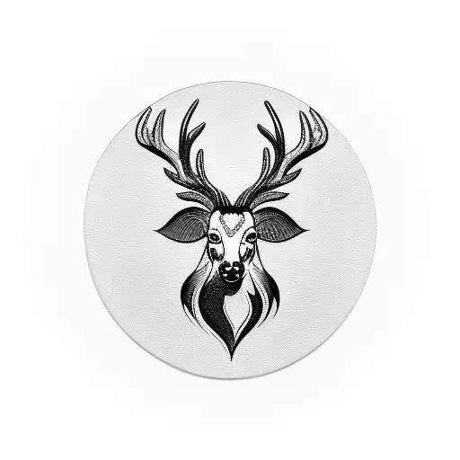 A Heart-shaped Vinyl Record With A Silhouette Of A Deer And A Rooster