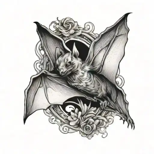 Bat With Spread Wings