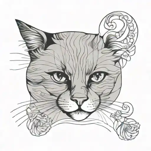 Minimalist Cat With An Apricot