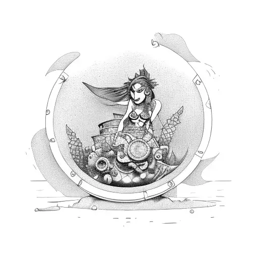 A Punk Rock Mermaid Diving Into A Pottery Kiln Filled With Treasure