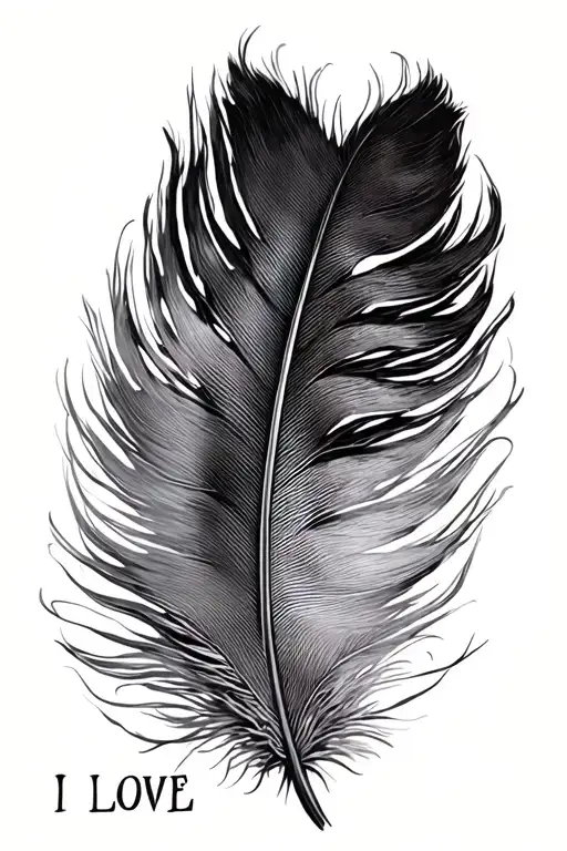 Pheasant Feather With I Love You Delicate