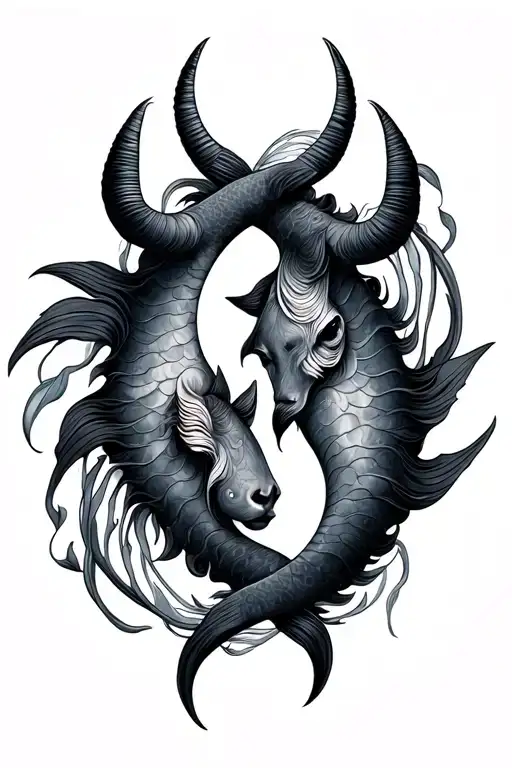 Taurus And Pisces Symbol Intertwined Feminine