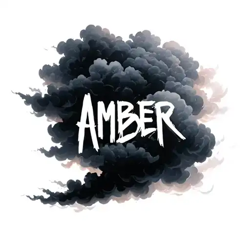 Name Amber With Cloud Effect