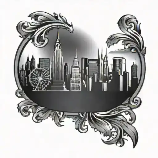 New York Skyline In The Background