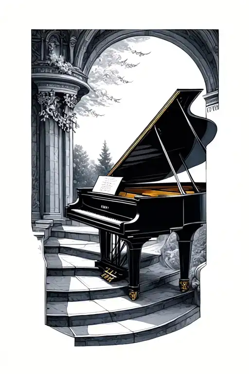 Grand Piano Stairway Heaven Gates