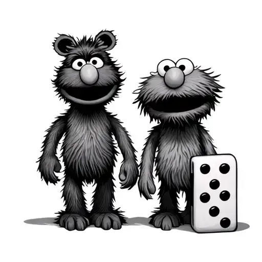 Animal Sesame Street Characters And Dominos
