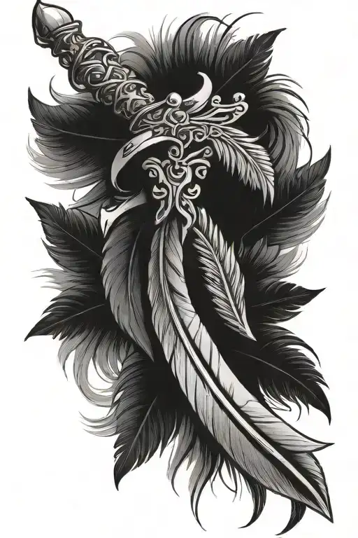 Dagger Handle And Feather Instead Of Blade