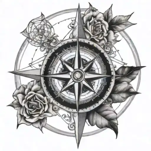 Compass Rose With Intricate Details
