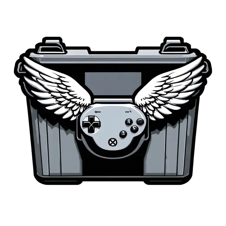Garbage Can Video Game Controller Paratrooper Wings
