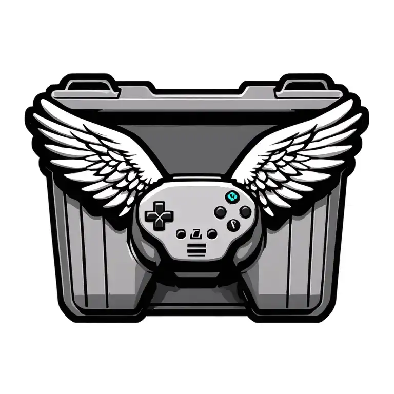 Garbage Can Video Game Controller Paratrooper Wings