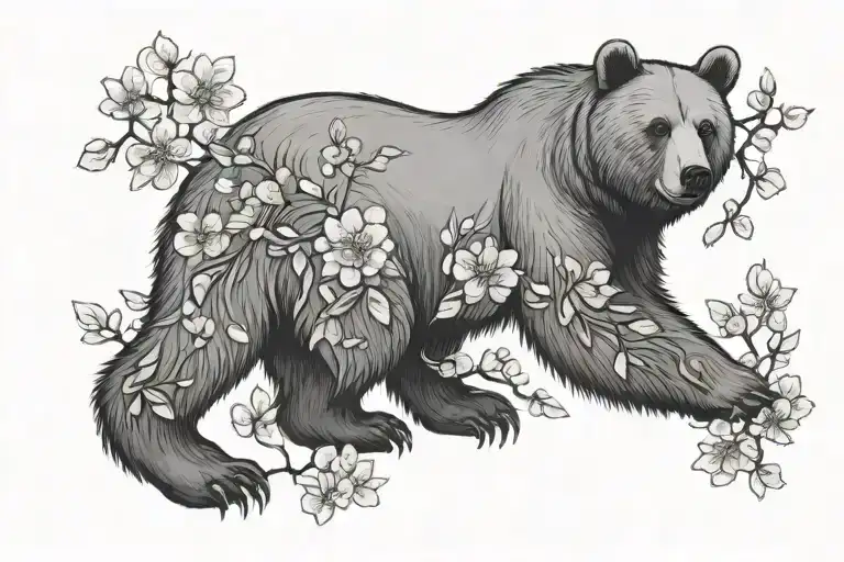 4 Legged Bear With Cherry Blossom