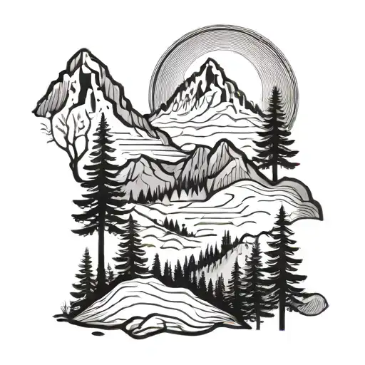 Nature Trees And Mountain