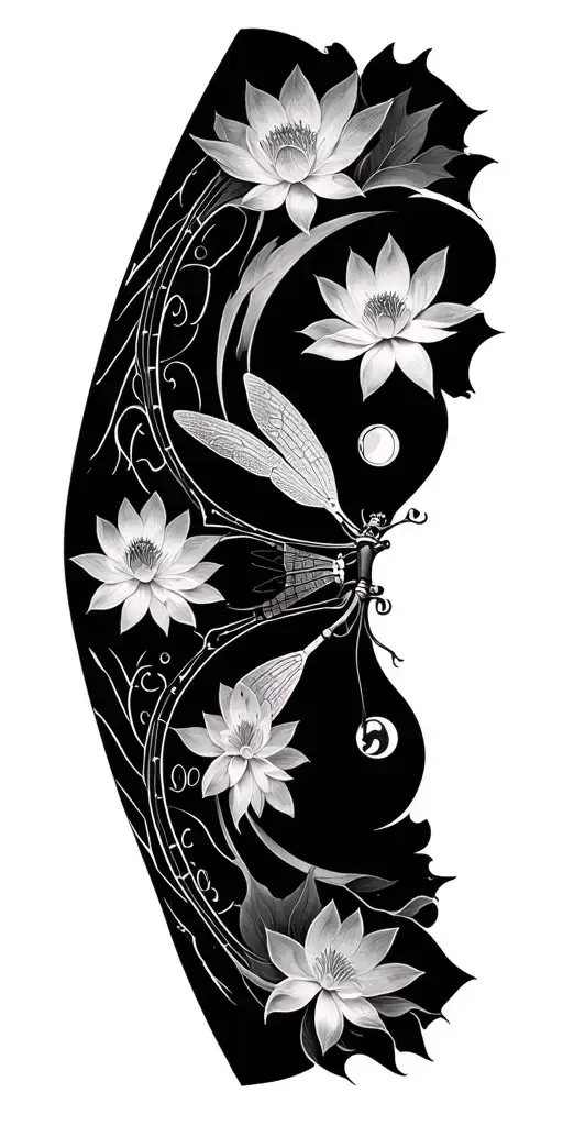 Dragonfly Moon Phase Clock Lotus