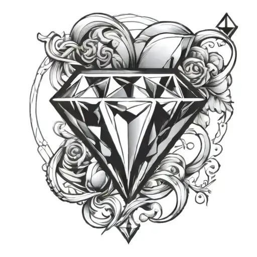 Diamond And Heart Intertwined