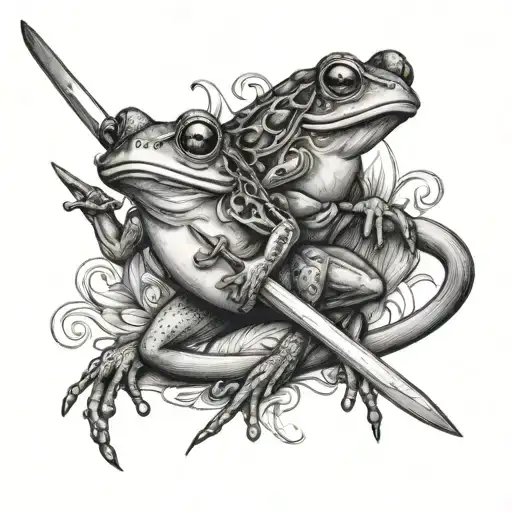 Victorian Frog Sword Fighting