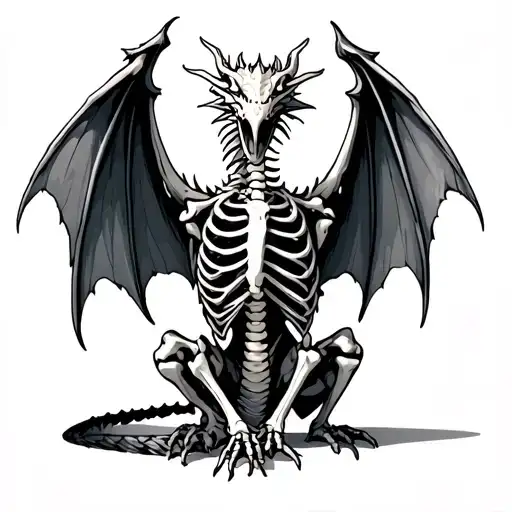Skeleton Dragon Wings Back