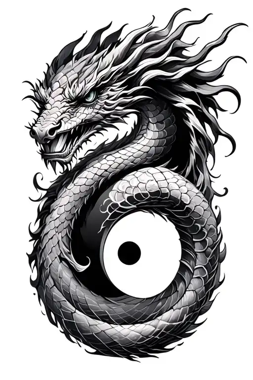 Yin Yang Dragon Snake Coming