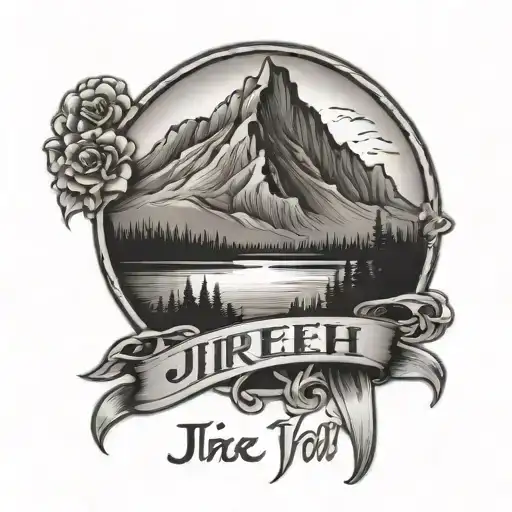 Jireh Name With Mountain Landscape