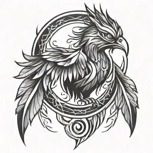 Geometric Phoenix Without Background