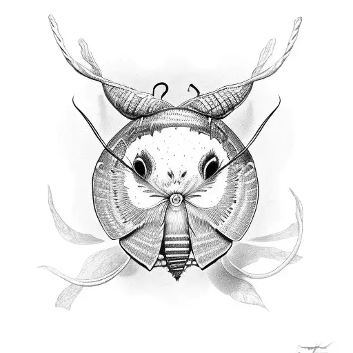 Wrap Around That Incoorperates A Moth And Flowers That Represent Anxiety