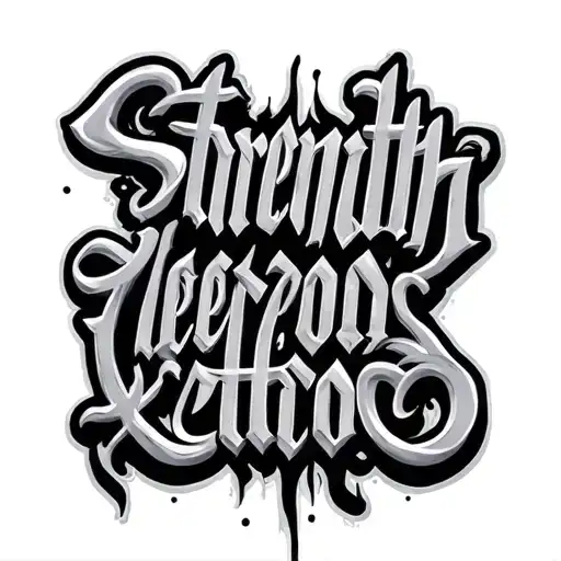 Strength Word Calligraphy