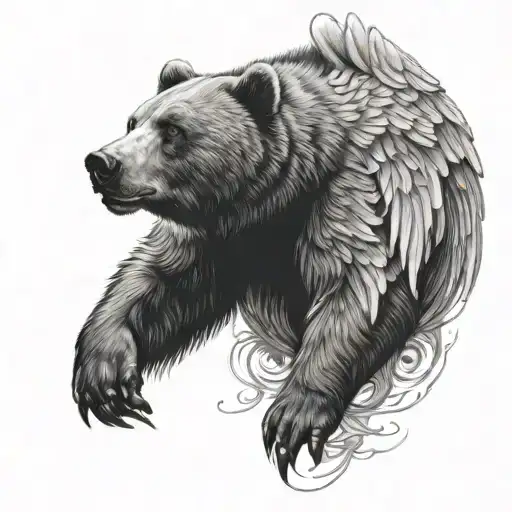 Bear With Angel Wings On Its Back