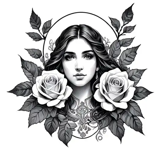 Christian Female With Roses