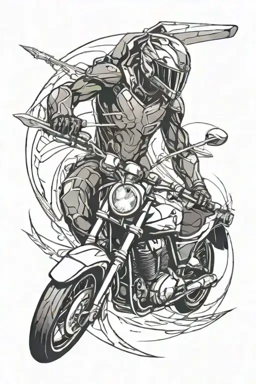 Create A Futuristic Design Featuring A Motorcycle Merging With A Sword