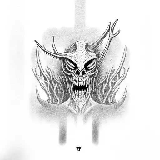 Wendigo In Tarot Card Style