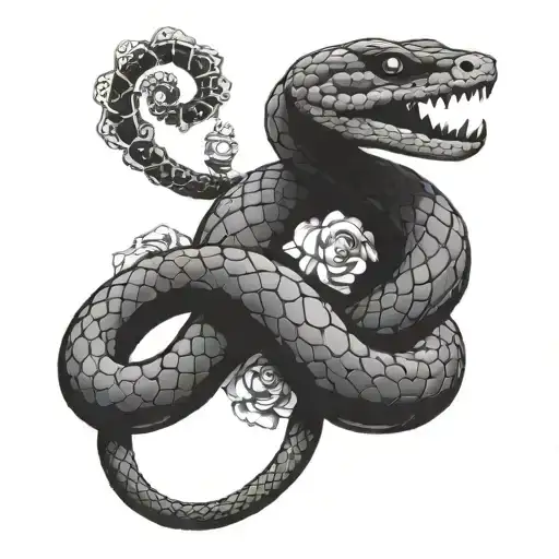 Snake And Rosary Wrapped