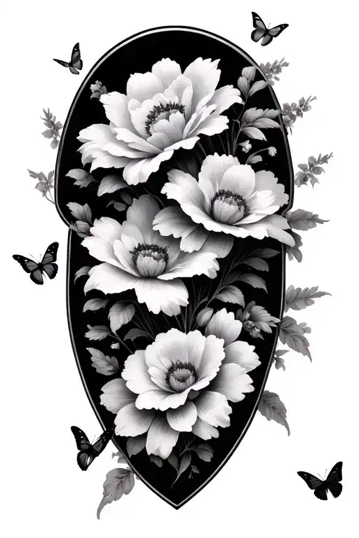 Flowers And Butterflies Flying