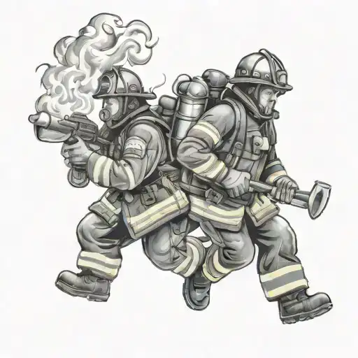 Firefighter Battling Flames