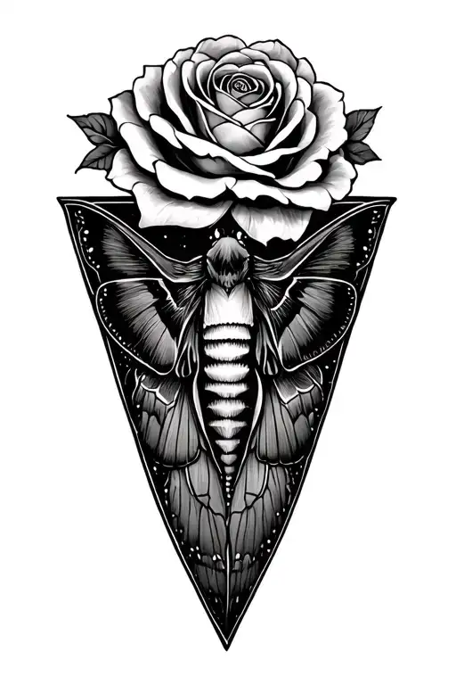 Death Moth Triangle Roses Delicate