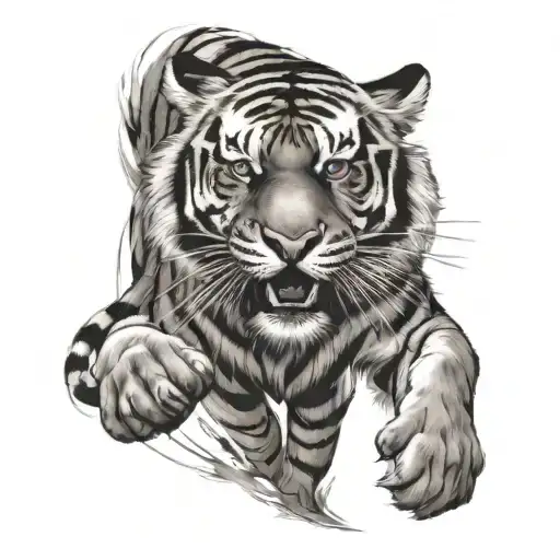 Tiger Running Around A Circle