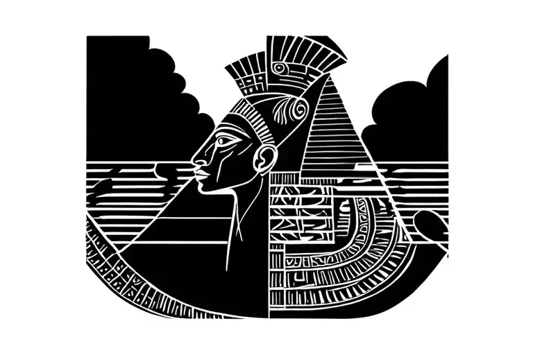 Egyptian Symbols Thin Lines