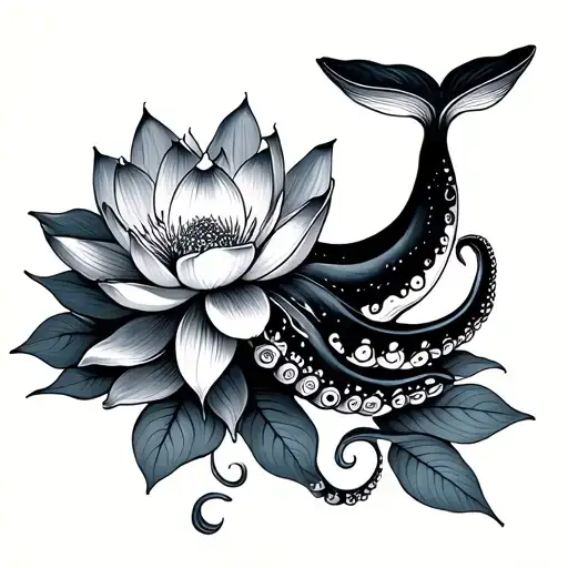 Whale Octopus Lotus Flower