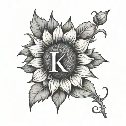 Sunflower With Letter K