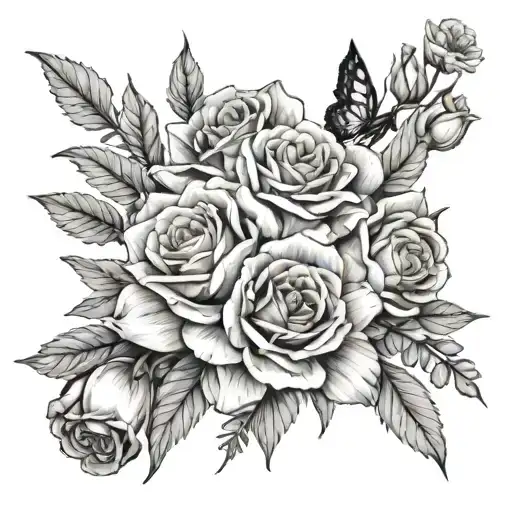 Rose Daisy Carnation Daffodil Bouquet Tied