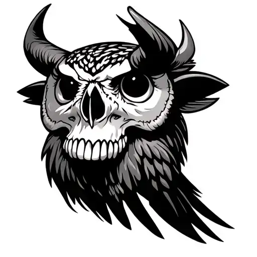 Skull Bull Skull Owl Western