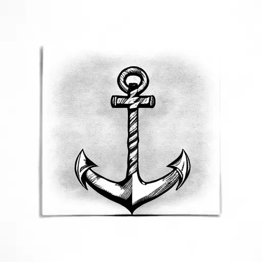 Realistic Anchor Attached To A Flaskpost