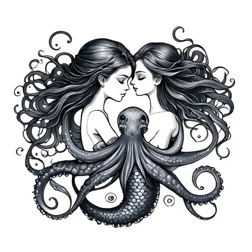 Mermaid Octopus Sister