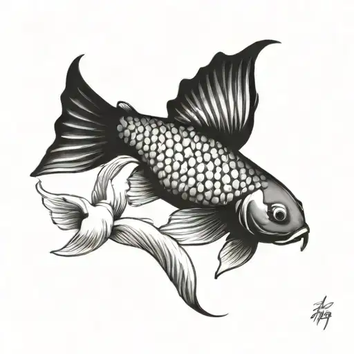 Koi Fish And Pigeon Flying