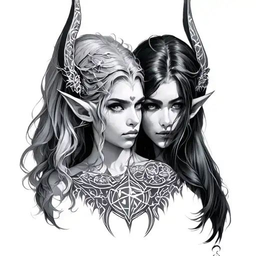 Gemini Twin Elf Dungeons And Dragons