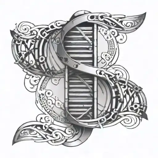 Dna Double Helix Merging With Ancient Script