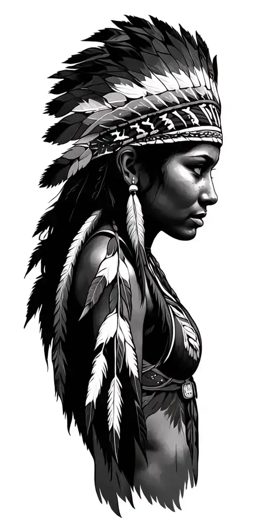 Front View Native American Woman