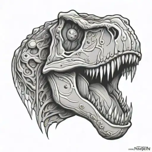 Cartoon T Rex Skull