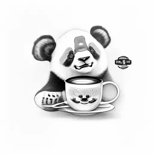 Panda En Taza De Cafe